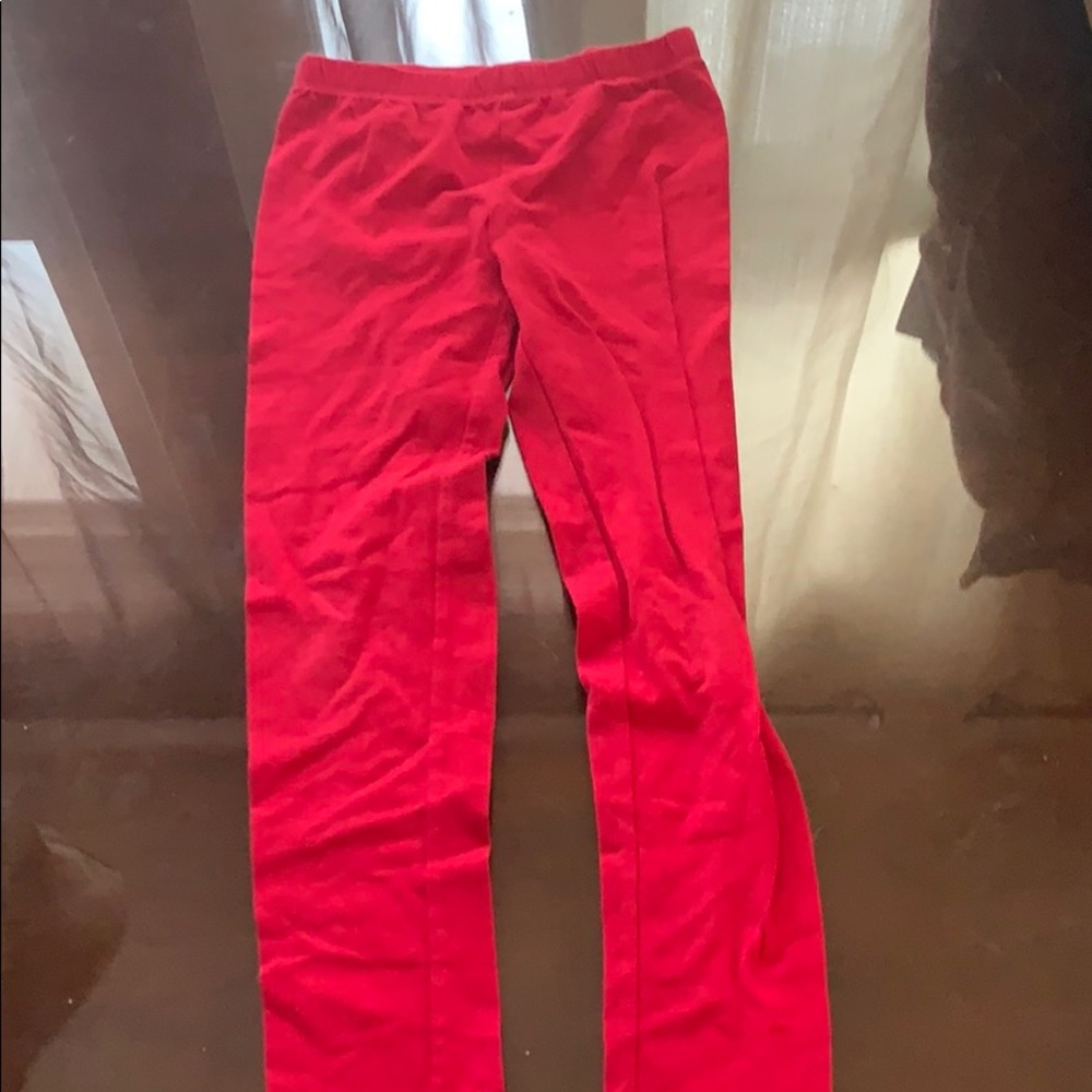 Red leggings